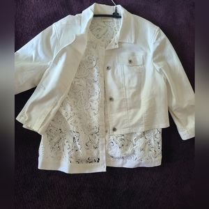 Chicos white Jan jacket with lace under vest